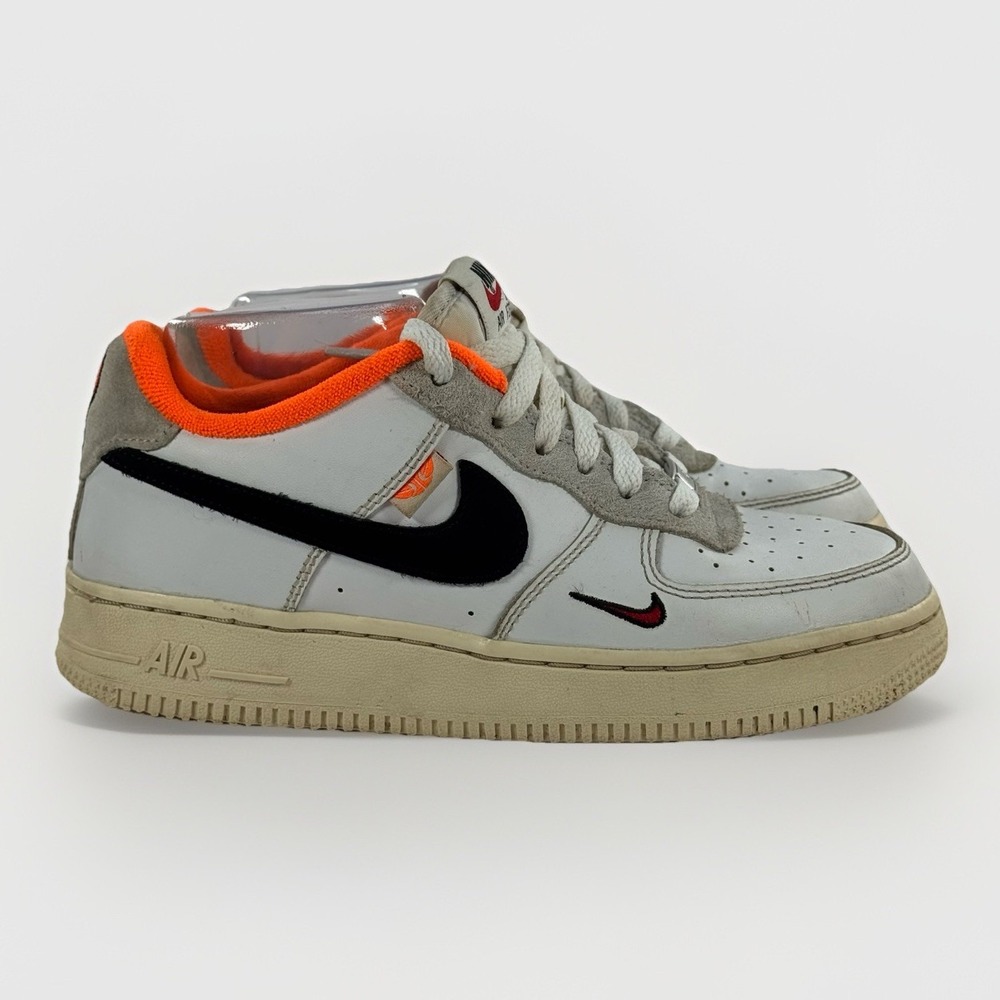 Nike Air Force 1 '07 LV8 Hoops Pack -โ White Total Orange DX3357-100 GS Size 5